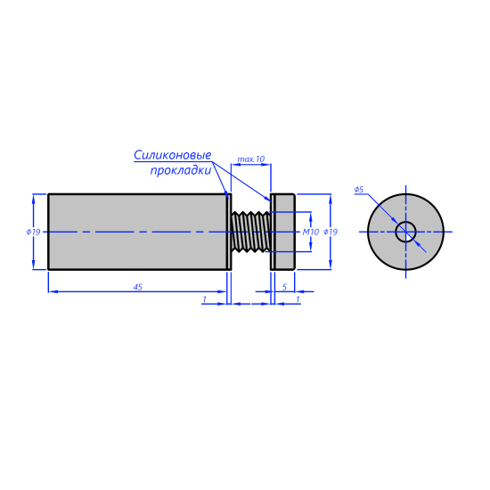 Система крепления зеркала У5-1348 1.9x5 см