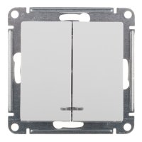 Выключатель Systeme Electric AtlasDesign двухклавишный встраиваемый белый с подсветкой (ATN000153)