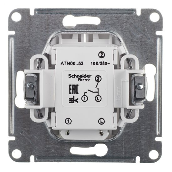Выключатель Systeme Electric AtlasDesign двухклавишный встраиваемый белый с подсветкой (ATN000153)