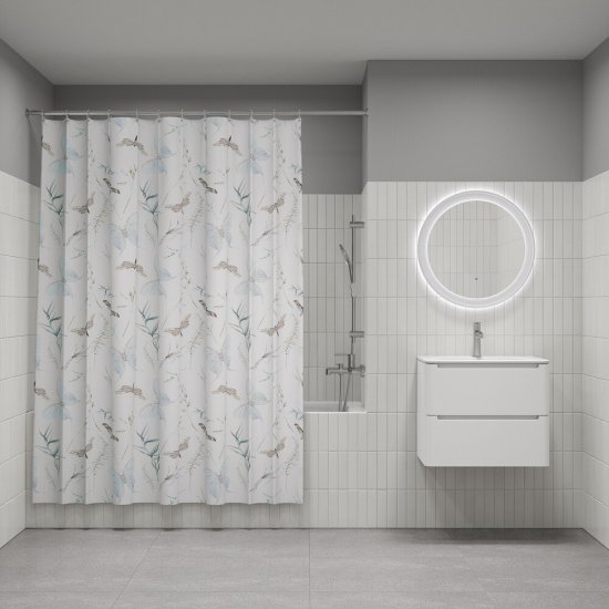 Штора для ванны Iddis 2000х1800 мм полиэстер белая (BP05P18i11)