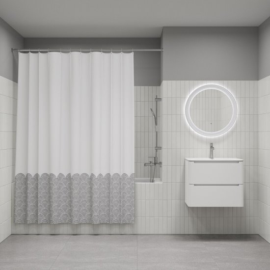 Штора для ванны Iddis 2000х1800 мм полиэстер серая (BW01P18i11)