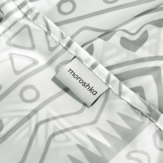 Штора для ванны Moroshka Nomads 1800х1800 мм полиэстер серая/белая (915-301-02)