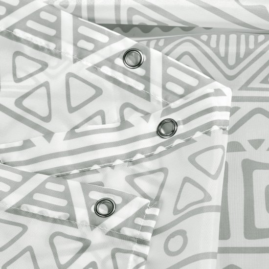 Штора для ванны Moroshka Nomads 1800х1800 мм полиэстер серая/белая (915-301-02)