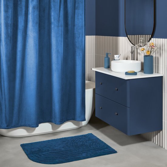 Штора для ванны Moroshka Velvet 2000х1800 мм полиэстер синяя (982-301-02)