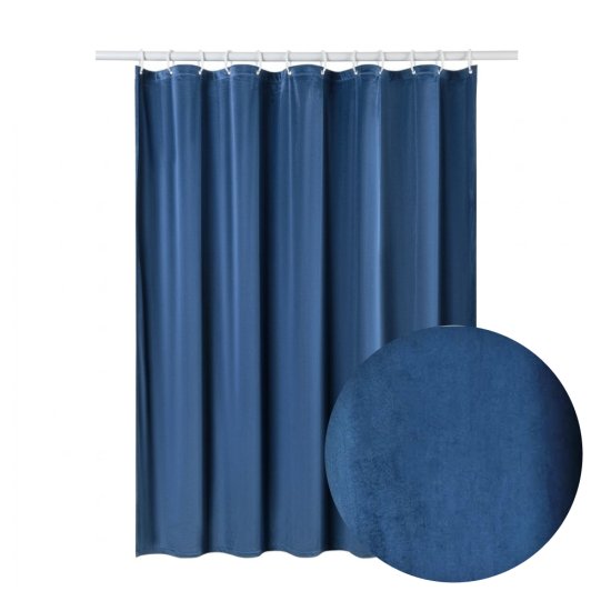 Штора для ванны Moroshka Velvet 2000х1800 мм полиэстер синяя (982-301-02)