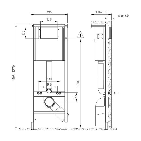 Комплект инсталляции Cersanit Vector с унитазом Corsa Deco ТX и сиденьем дюропласт микролифт