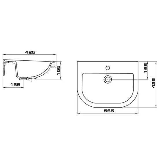 Комплект раковина с пьедесталом Santeri Pro 56 см белая