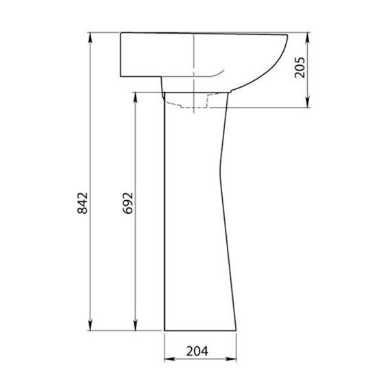 Комплект раковина с пьедесталом Santeri Pro 56 см белая