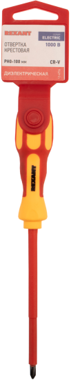 Отвертка крестовая диэлектрическая Rexant 12-4716 PH0x100 мм