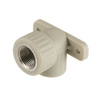 Угол полипропиленовый Valfex комбинированный с креплением 20 мм х 1/2 ВР(г) серый (10120020Г)