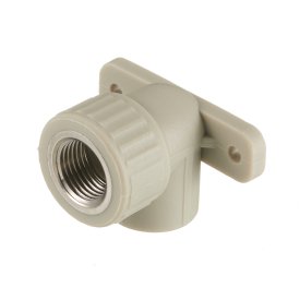 Угол полипропиленовый Valfex комбинированный с креплением 20 мм х 1/2 ВР(г) серый (10120020Г)