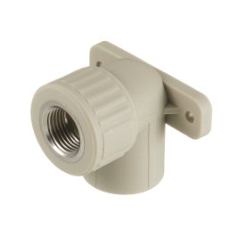 Угол полипропиленовый Valfex комбинированный с креплением 25 мм х 1/2 ВР(г) серый (10120025Г)