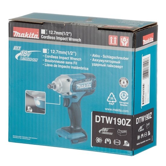 Гайковерт ударный аккумуляторный Makita LXT DTW190Z 18 В без АКБ и ЗУ