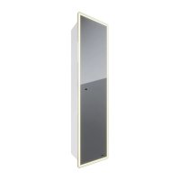 Пенал зеркальный Lemark ELEMENT 40x160 см, 1 дверный, правый, с подсветкой, белый