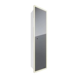 Пенал зеркальный Lemark ELEMENT 40x160 см, 1 дверный, правый, с подсветкой, белый