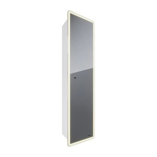 Пенал зеркальный Lemark ELEMENT 40x160 см, 1 дверный, правый, с подсветкой, белый