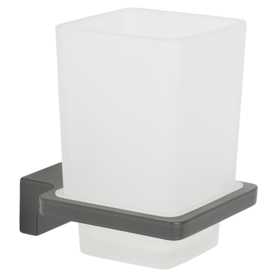 Стакан для зубных щёток Swensa Lucid SWR-5400-03-GRY, подвесной, стекло/металл, цвет прозрачный/графит