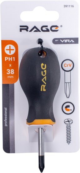 Отвертка крестовая Rage PH1x38 мм
