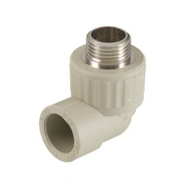 Угол полипропиленовый Valfex комбинированный 20 мм х 1/2 НР(ш) серый (10126020Г)