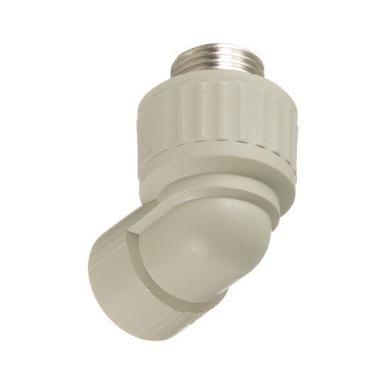 Угол полипропиленовый Valfex комбинированный 20 мм х 1/2 НР(ш) серый (10126020Г)