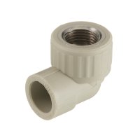 Угол полипропиленовый Valfex комбинированный 20 мм х 1/2 ВР(г) серый (10125020Г)