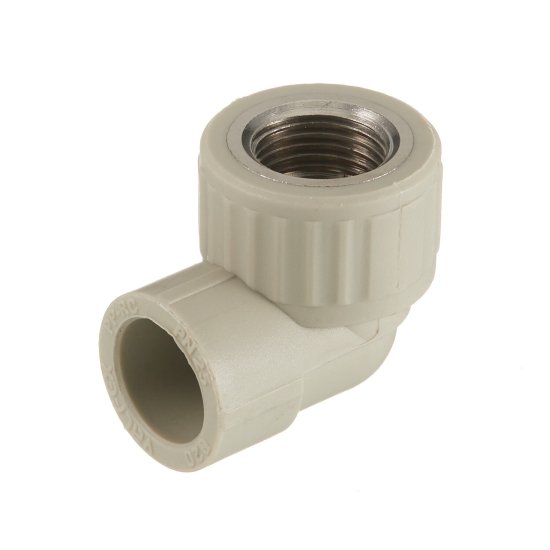 Угол полипропиленовый Valfex комбинированный 20 мм х 1/2 ВР(г) серый (10125020Г)