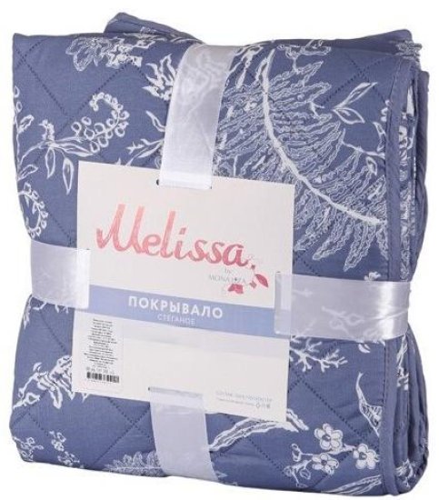 Покрывало Melissa Ботаник 200x215 см микрофибра цвет синий лед