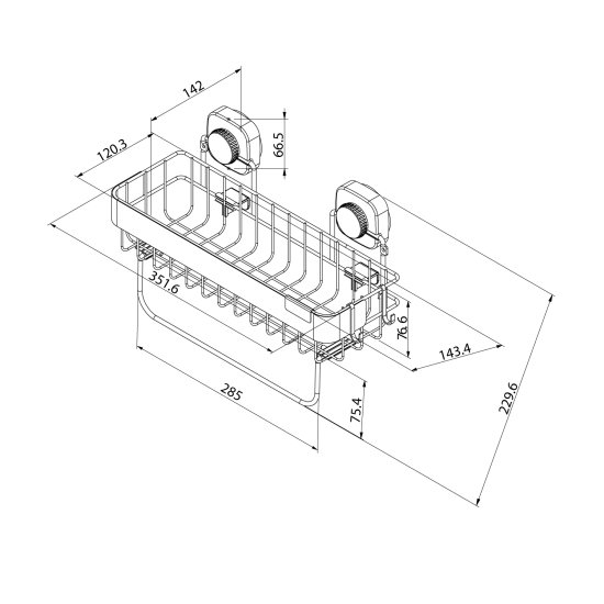 Полка для душа Iddis Soul LM004WC1Bi44 1 ярус цвет черный