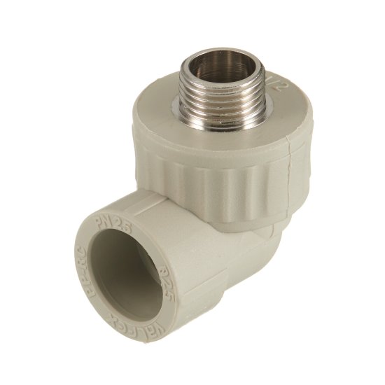 Угол полипропиленовый Valfex комбинированный 25 мм х 1/2 НР(ш) серый (10126125Г)