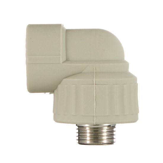 Угол полипропиленовый Valfex комбинированный 25 мм х 1/2 НР(ш) серый (10126125Г)