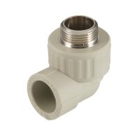 Угол полипропиленовый Valfex комбинированный 25 мм х 3/4 НР(ш) серый (10126025Г)