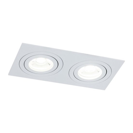 Светильник встраиваемый GU10 поворотный белый 100 Вт IP20 Maytoni Atom ДВО (DL024-2-02W)