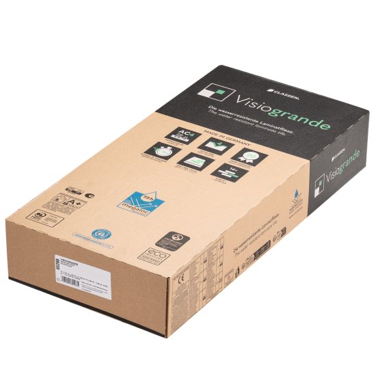 Ламинат 32 класс Classen Visiogrande бетон серо-коричневый 2,368 кв.м 8 мм с фаской влагостойкий широкий