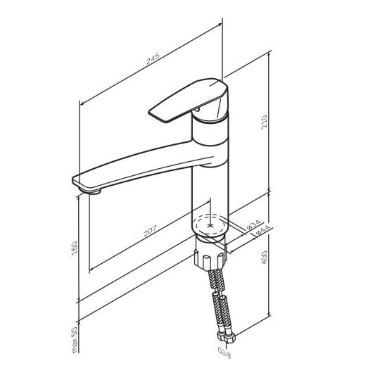 Смеситель для кухни AM.PM хром однорычажный (F90A00000)