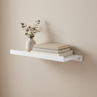 Полка настенная 22x12 см со скрытым креплением металл цвет белый