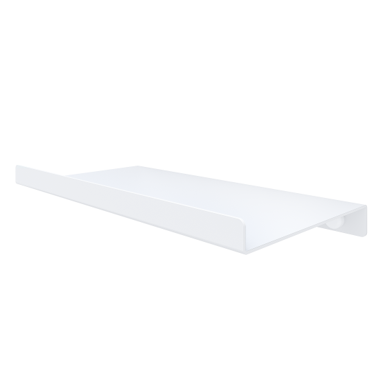 Полка настенная 22x12 см со скрытым креплением металл цвет белый