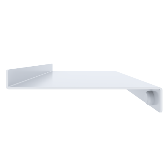 Полка настенная 22x12 см со скрытым креплением металл цвет белый