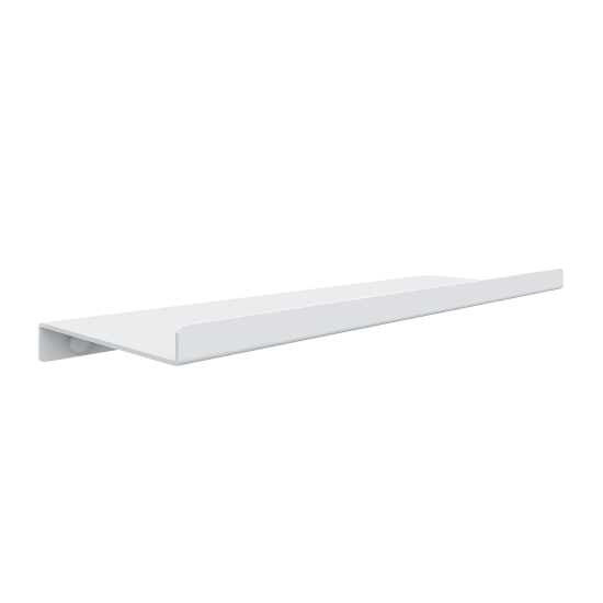 Полка настенная 33x12 см со скрытым креплением металл цвет белый