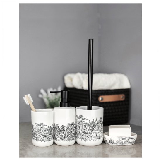 Дозатор для жидкого мыла Bath Plus Tropico W-CE2627AA-LD керамика цвет белый с черным рисунком