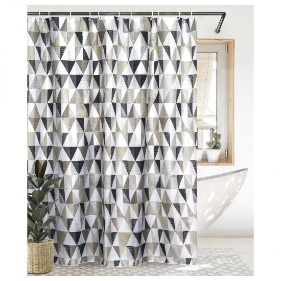 Штора для ванной Bath Plus Charme Red Triangular Scrawl 180x180 см полиэстер цвет бело-серый