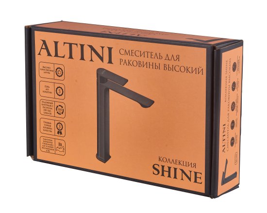 Смеситель для раковины Altini Shine 10531002-B однорычажный на столешницу цвет черный матовый