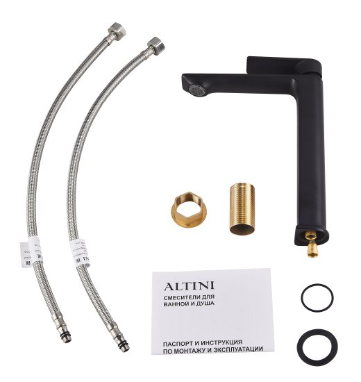 Смеситель для раковины Altini Shine 10531002-B однорычажный на столешницу цвет черный матовый