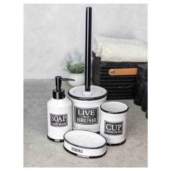 Дозатор для жидкого мыла Bath Plus Bene W-CE2375AA-LD керамика цвет белый с черными вставками