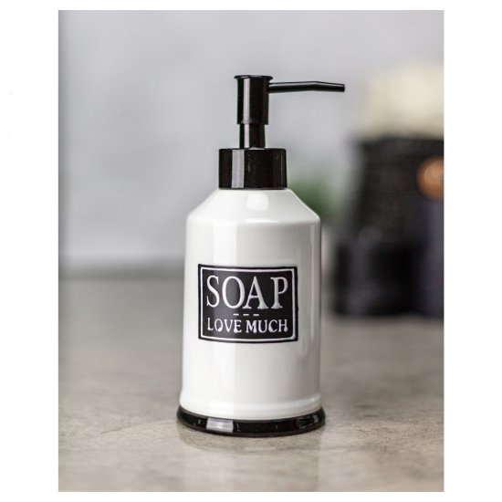 Дозатор для жидкого мыла Bath Plus Bene W-CE2375AA-LD керамика цвет белый с черными вставками