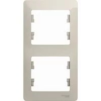 Вертикальная двухместная рамка Systeme Electric Glossa