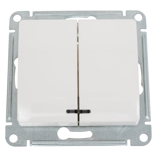 Двухклавишный выключатель Systeme Electric Glossa