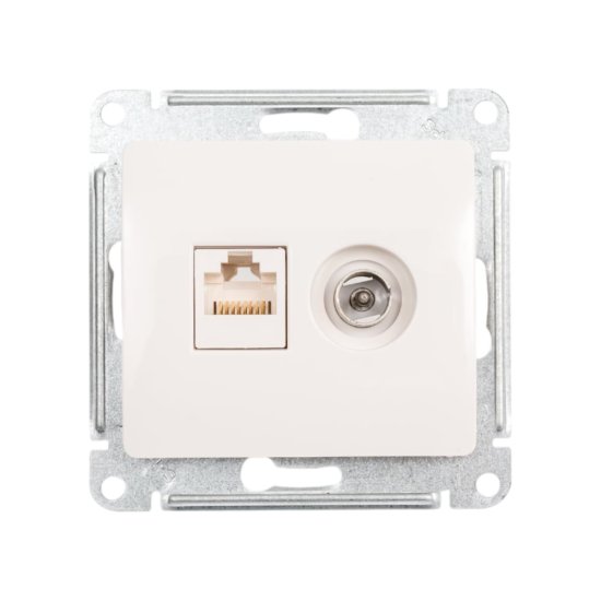 Двойная тв компьютерная розетка Systeme Electric Glossa