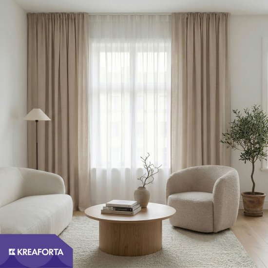 Тюль на ленте KREAFORTA Tamara 300x280 см цвет белый