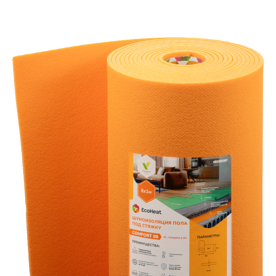 Подложка под плавающую стяжку Ecoheat 8 мм 8x1 м