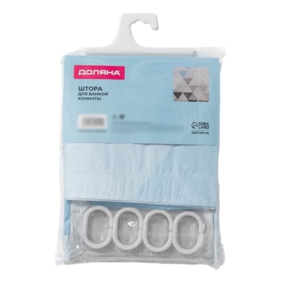 Штора для ванны Доляна Рио 1800х1800 мм EVA серая (5441240)